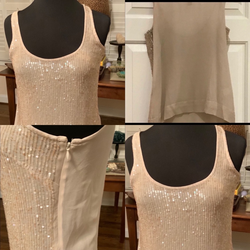 J. Crew Lightly Sequined Beige/Gold Top🌟Size 2 - Picture 2 of 14